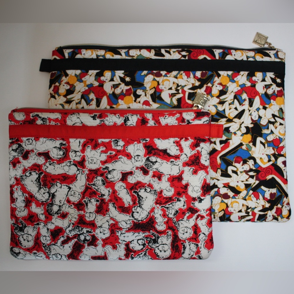 Carolina Herrera (Target x Neiman Marcus) Vibrant Patterned Cosmetic Bag 2 Set